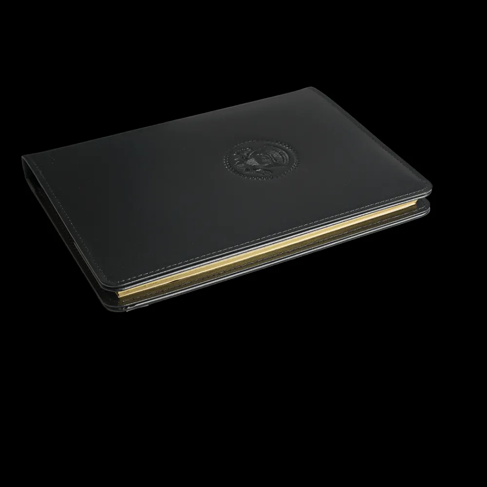 White House Historical Association Black Truman Seal Leather Bound 9" Refillable Notebook Clearance