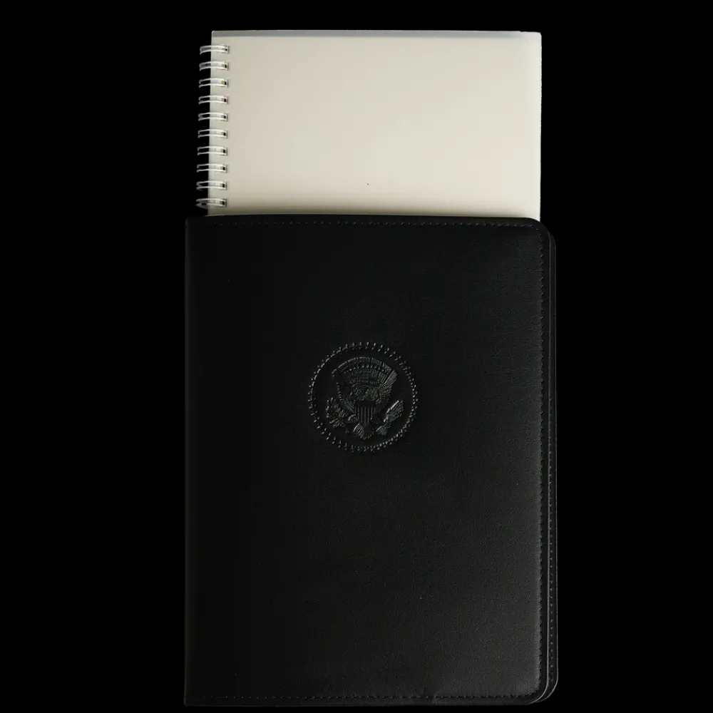 White House Historical Association Black Truman Seal Leather Bound 9" Refillable Notebook Clearance