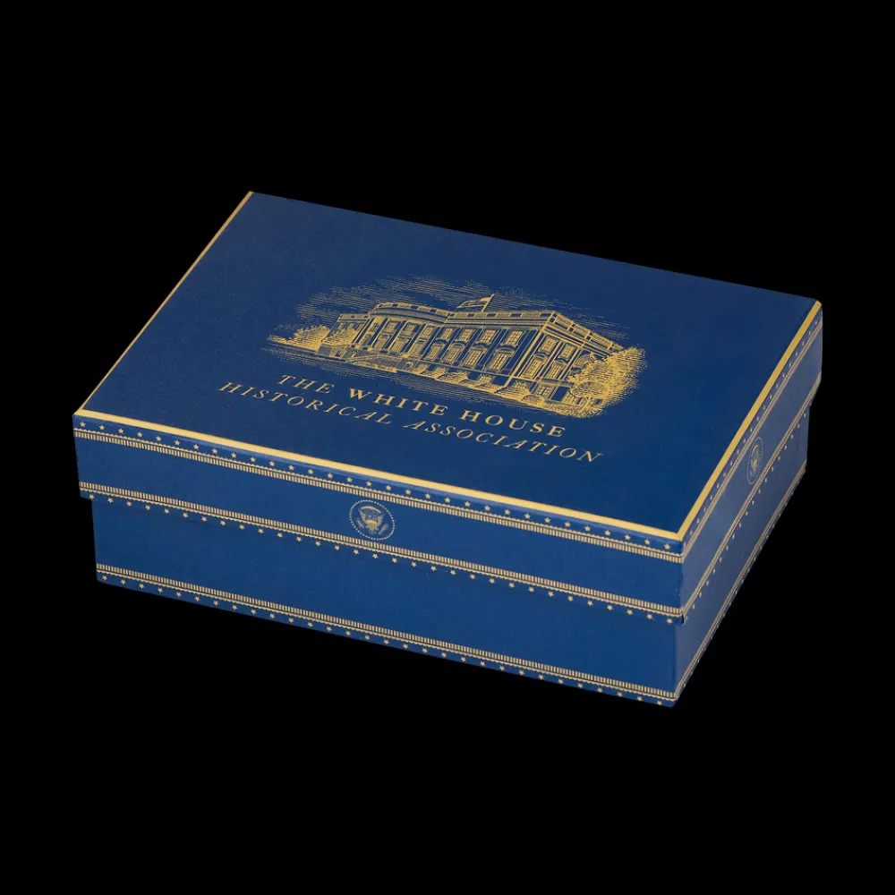 White House Historical Association Navy and Gold Truman Seal Espresso Cups with Saucers, Set of Two Best