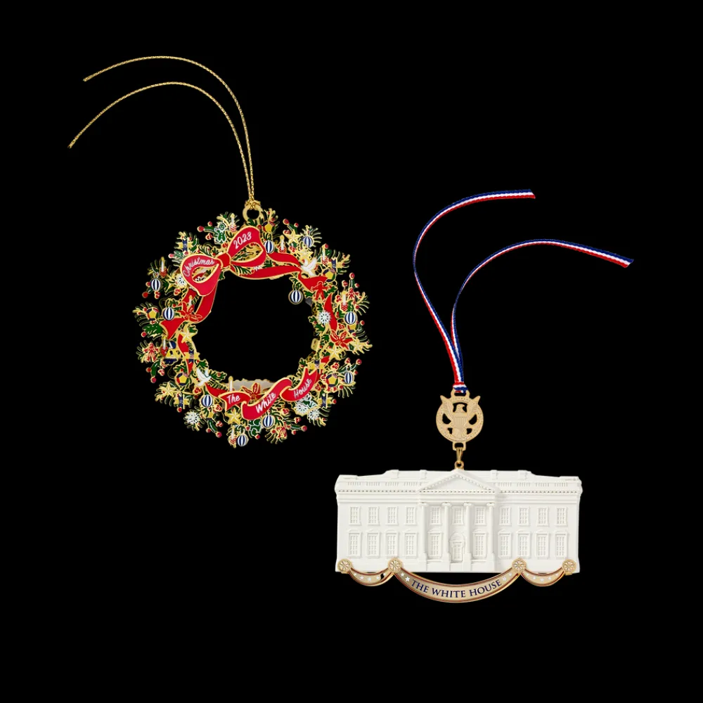 White House Historical Association Official 2023 White House Christmas Ornament and Commemorative Ornament, Bundle Online