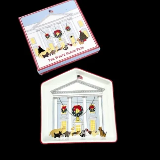 White House Historical Association Presidential Pets Porcelain Holiday Candy Dish Best