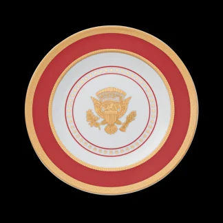 White House Historical Association Small Red and Gold Truman Seal Plate Flash Sale