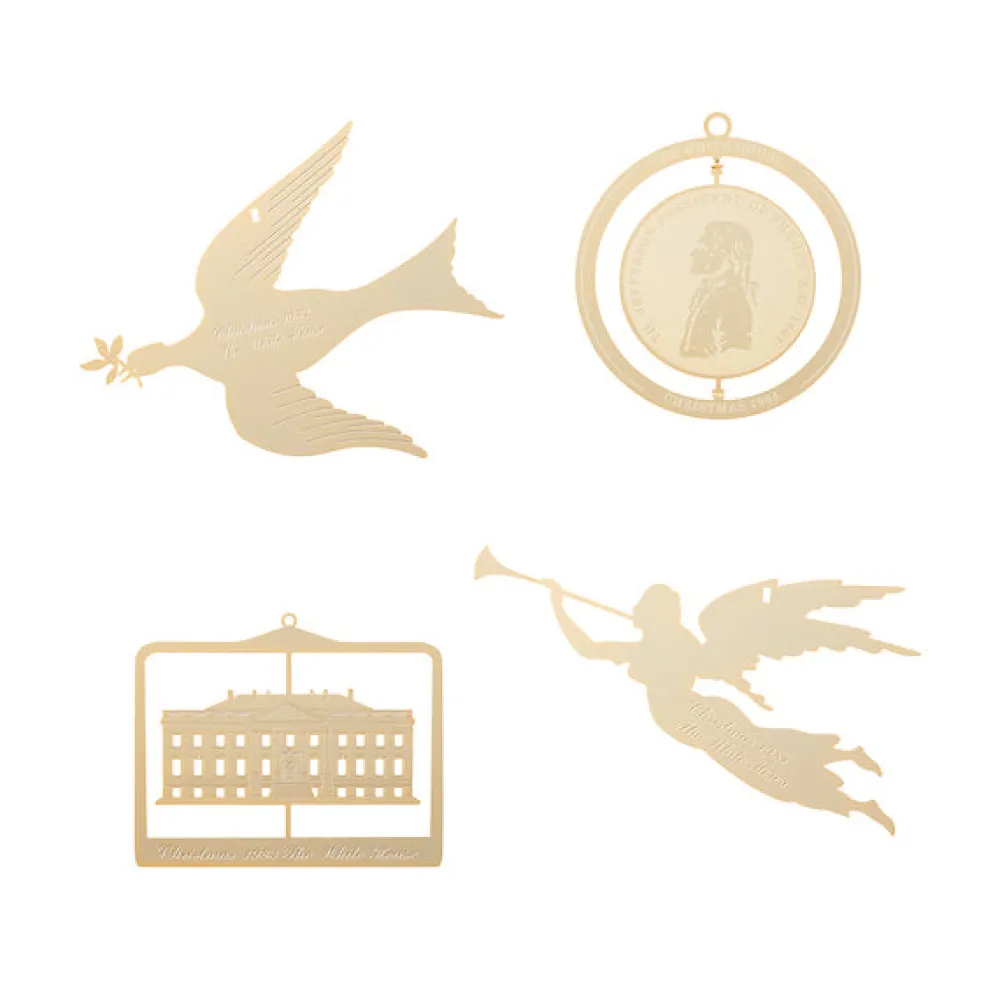 White House Historical Association 1981 to 1984 White House Christmas Ornaments, Sold as a Set of Four Shop