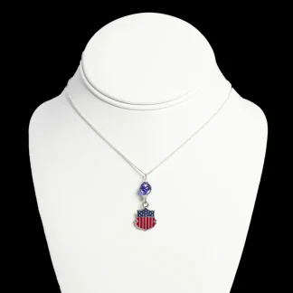 White House Historical Association USA Flag with Shield Pendant Necklace Cheap