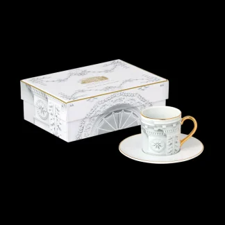 White House Historical Association White House Architecture Espresso Cups with Saucers, Set of Two Best Sale