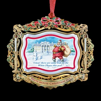 White House Historical Association 2011 White House Christmas Ornament, Santa Visits the White House Online