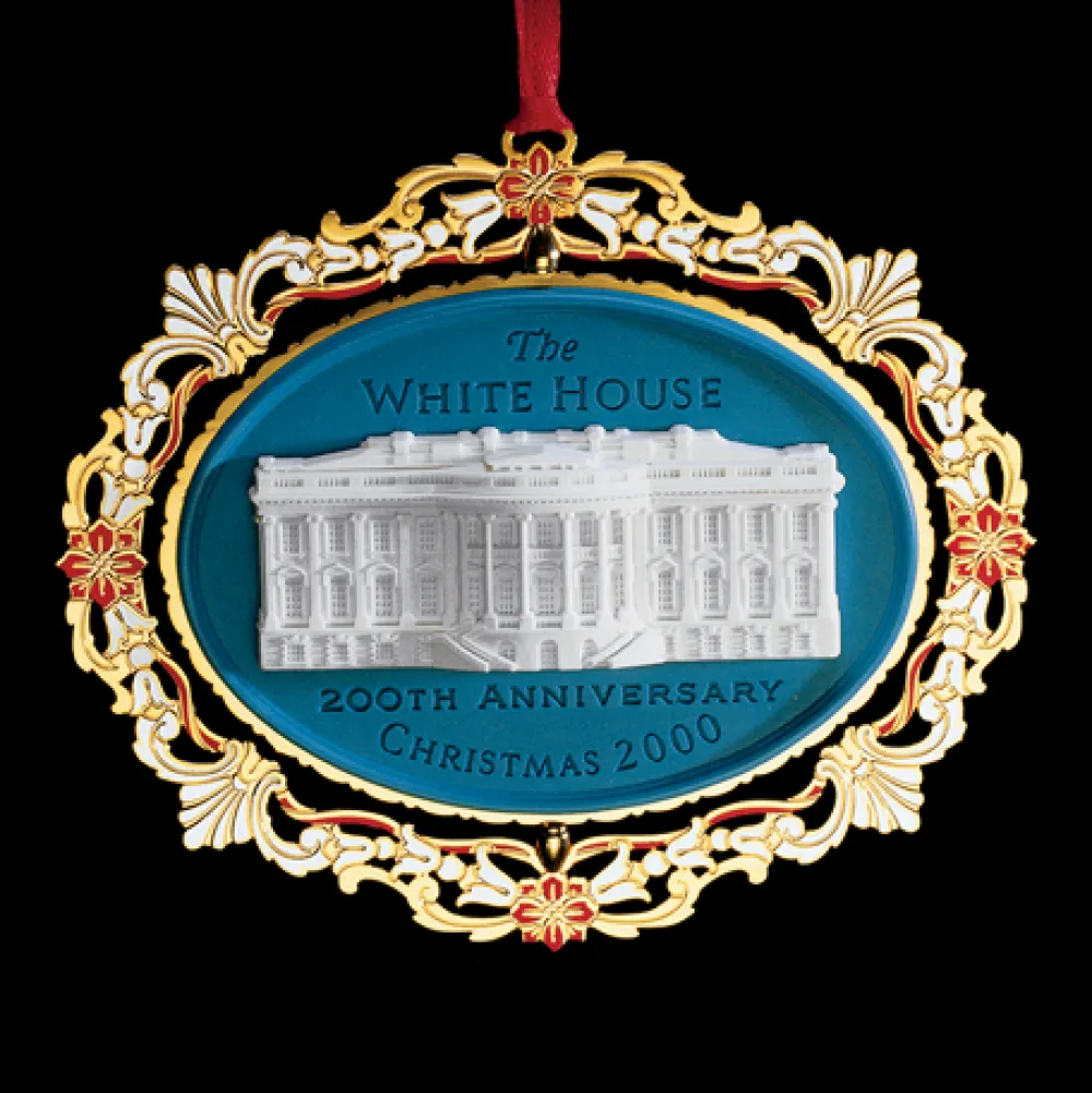 White House Historical Association 2000 White House Christmas Ornament, 200th Anniversary of the White House Hot